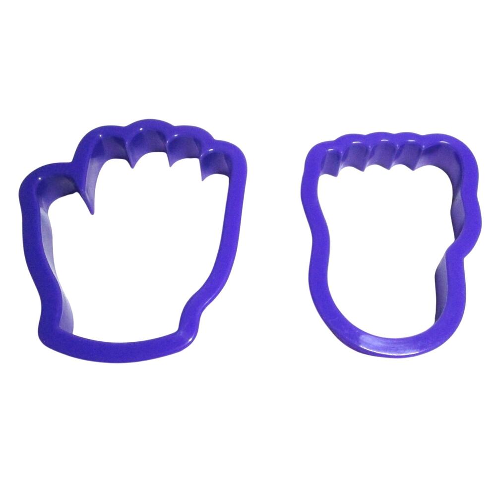 Wilton Cookie Cutters Hand & Foot Purple Plastic Seto f 2 Baking Tools Kid-Safe